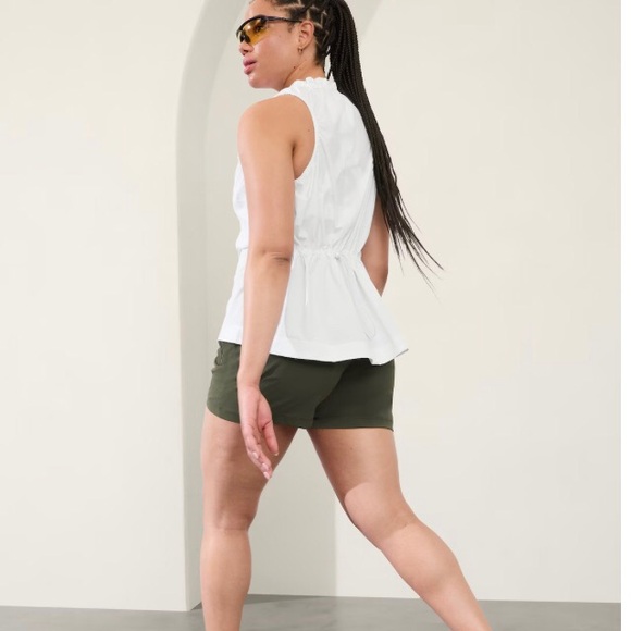 Athleta mock neck racer back cinched waist active top. Navigate cinch tank. - Picture 6 of 9